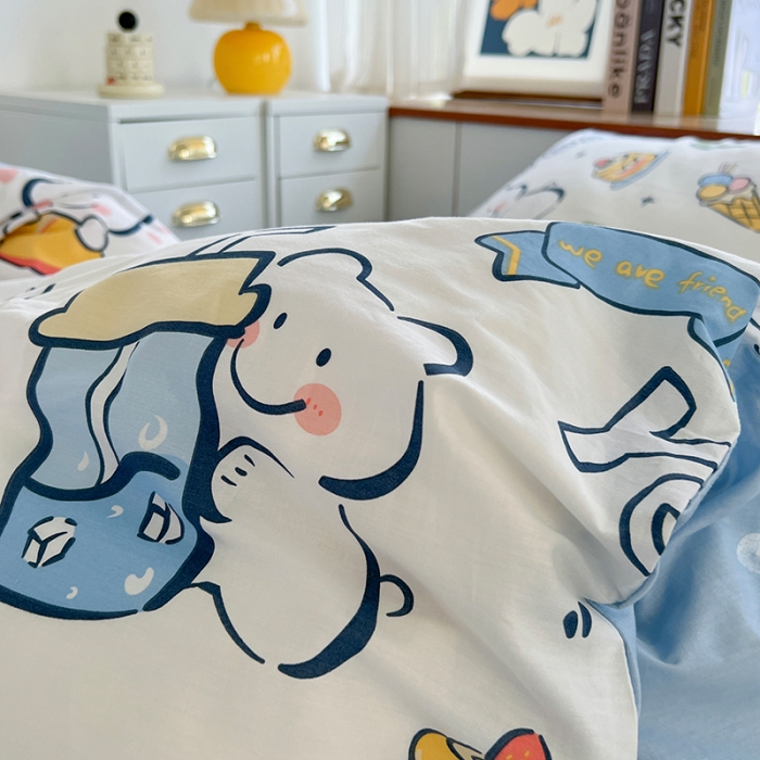 91家纺网 家纺一手货源 找家纺 麦伦 2022新款13372全棉儿童卡通系列四件套 酷爽夏日