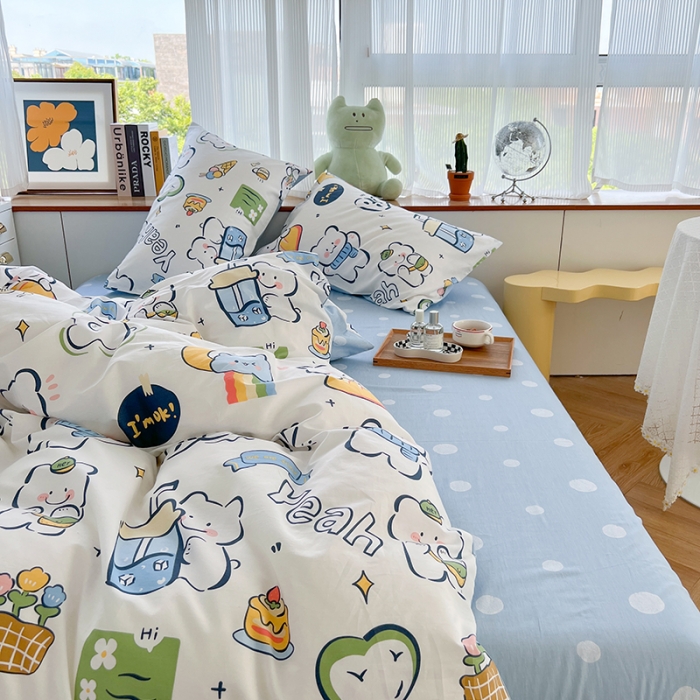 91家纺网 家纺一手货源 找家纺 麦伦 2022新款13372全棉儿童卡通系列四件套 酷爽夏日