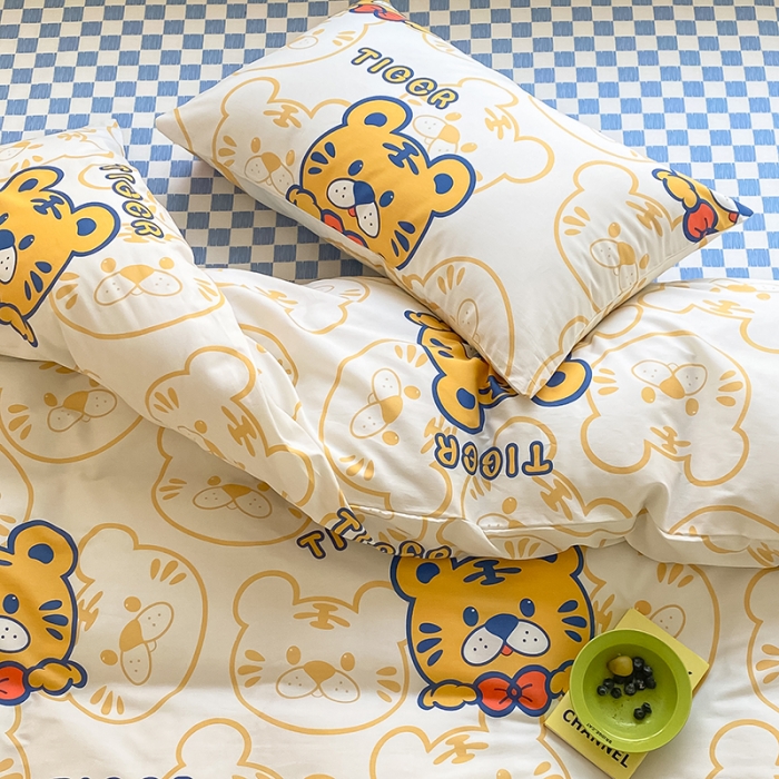 91家纺网 家纺一手货源 找家纺 麦伦 2022新款13372全棉儿童卡通系列四件套 调皮虎