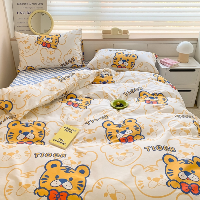 91家纺网 家纺一手货源 找家纺 麦伦 2022新款13372全棉儿童卡通系列四件套 调皮虎