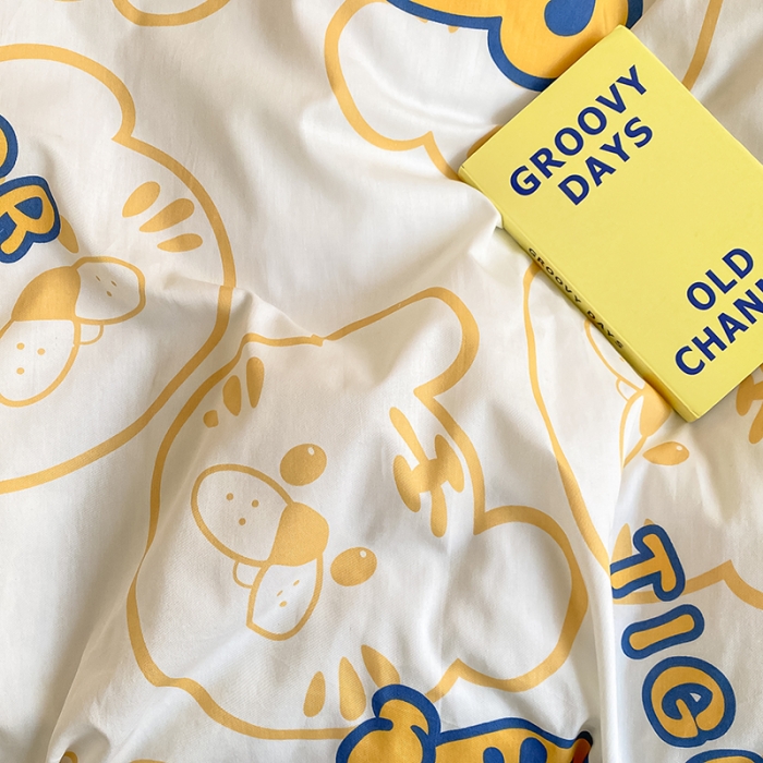 91家纺网 家纺一手货源 找家纺 麦伦 2022新款13372全棉儿童卡通系列四件套 调皮虎