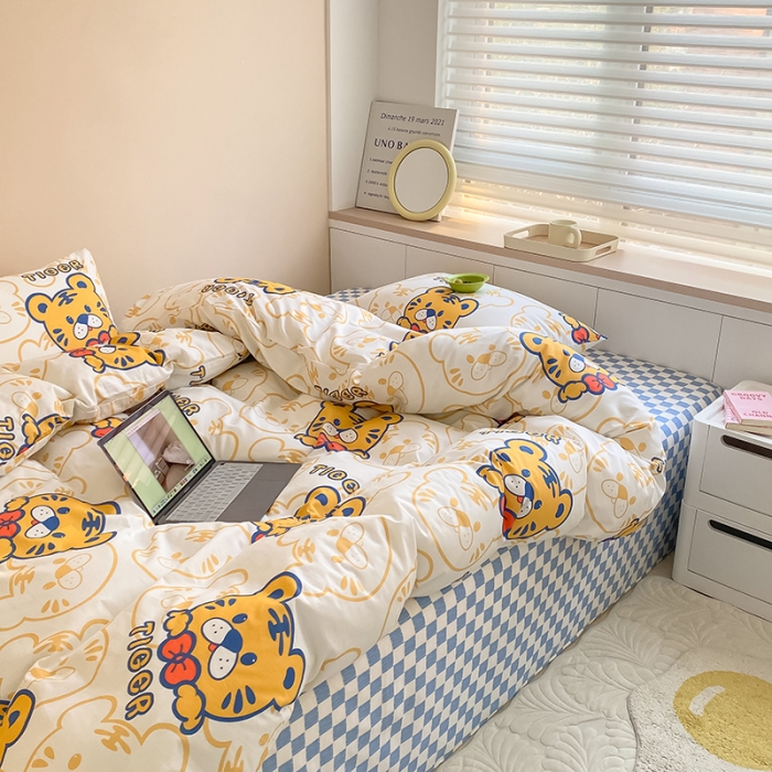 91家纺网 家纺一手货源 找家纺 麦伦 2022新款13372全棉儿童卡通系列四件套 调皮虎