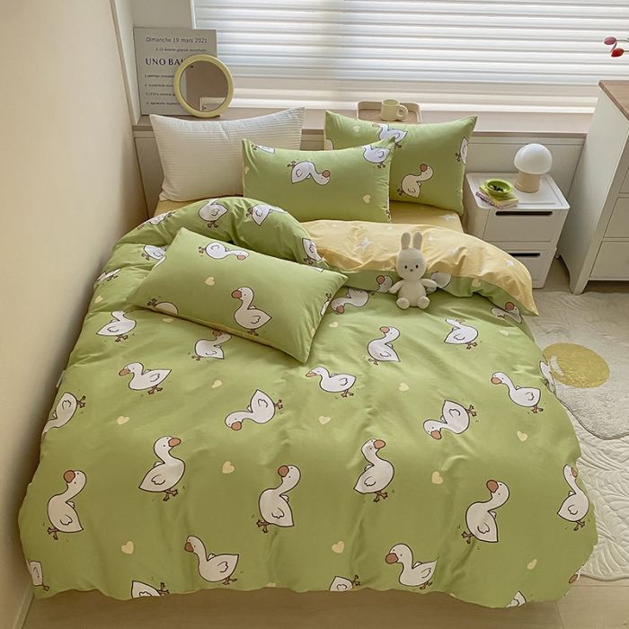 91家纺网 家纺一手货源 找家纺 麦伦 2022新款13372全棉儿童卡通系列四件套 咏鹅