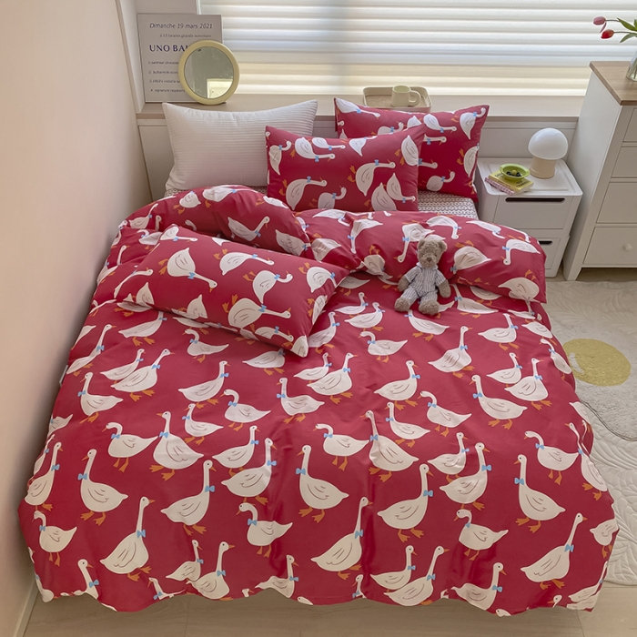 91家纺网 家纺一手货源 找家纺 麦伦 2022新款13372全棉儿童卡通系列四件套 绅士鹅