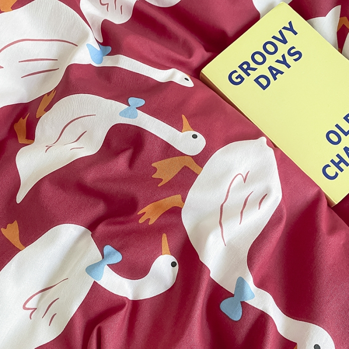 91家纺网 家纺一手货源 找家纺 麦伦 2022新款13372全棉儿童卡通系列四件套 绅士鹅