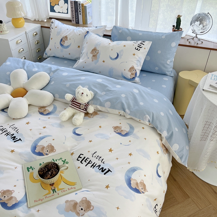 91家纺网 家纺一手货源 找家纺 麦伦 2022新款13372全棉儿童卡通系列四件套 繁星入眠