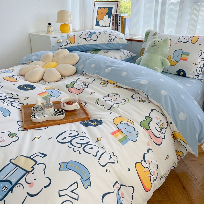 91家纺网 家纺一手货源 找家纺 麦伦 2022新款13372全棉儿童卡通系列四件套 酷爽夏日