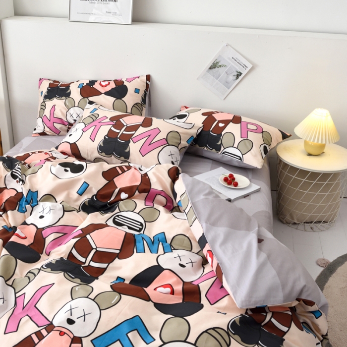 91家纺网 家纺一手货源 找家纺 麦伦 2022新款13372全棉儿童卡通系列四件套 酷酷兔