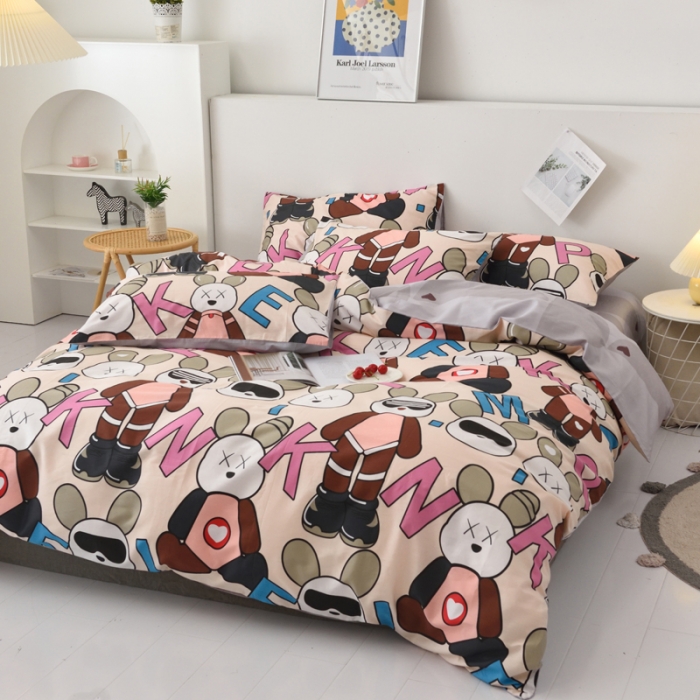 91家纺网 家纺一手货源 找家纺 麦伦 2022新款13372全棉儿童卡通系列四件套 酷酷兔