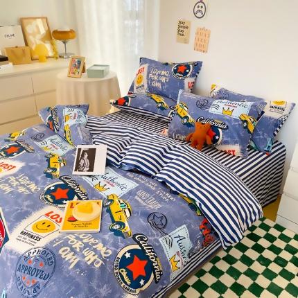 91家纺网 家纺一手货源 找家纺 麦伦 2022新款13372全棉儿童卡通系列四件套 伦敦生活