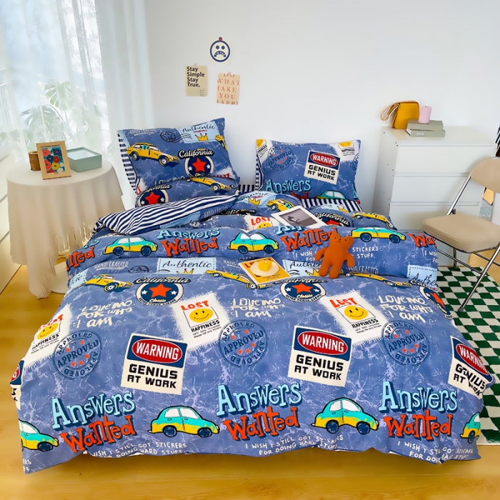 91家纺网 家纺一手货源 找家纺 麦伦 2022新款13372全棉儿童卡通系列四件套 伦敦生活