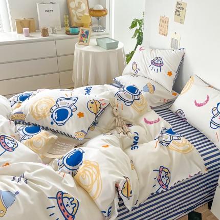 91家纺网 家纺一手货源 找家纺 麦伦 2022新款13372全棉儿童卡通系列单被套 太空宇航员