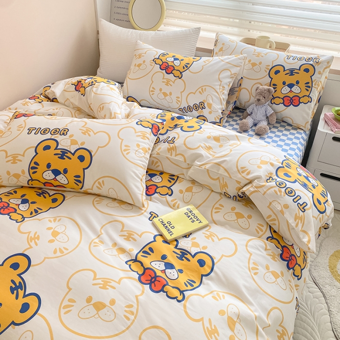 91家纺网 家纺一手货源 找家纺 麦伦 2022新款13372全棉儿童卡通系列单被套 调皮虎