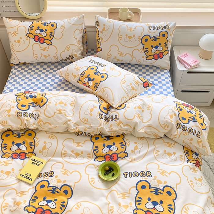 91家纺网 家纺一手货源 找家纺 麦伦 2022新款13372全棉儿童卡通系列单被套 调皮虎