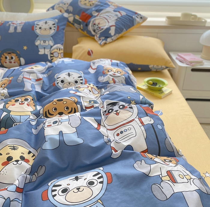 91家纺网 家纺一手货源 找家纺 麦伦 2022新款13372全棉儿童卡通系列单被套 梦之队