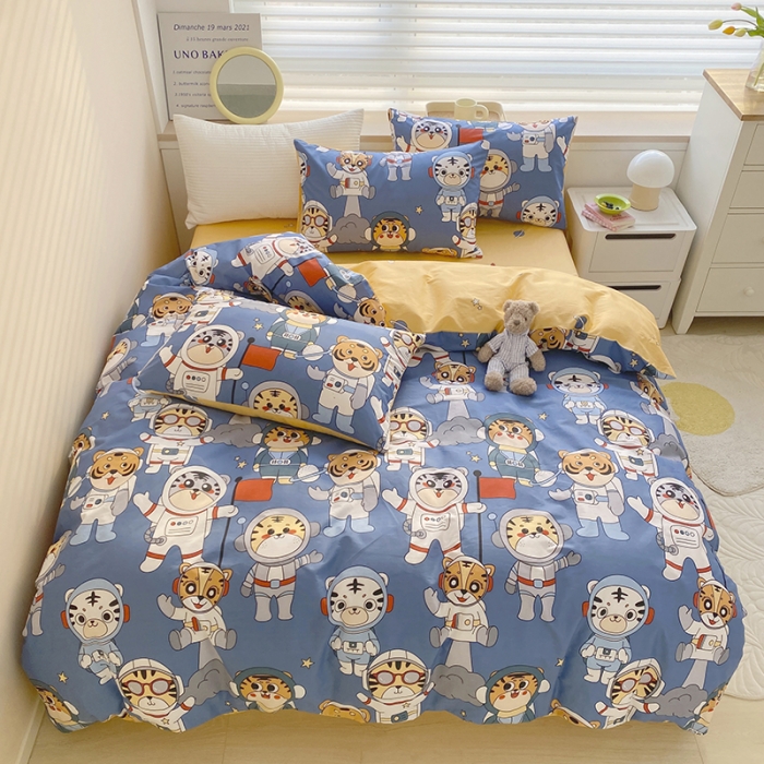 91家纺网 家纺一手货源 找家纺 麦伦 2022新款13372全棉儿童卡通系列单被套 梦之队