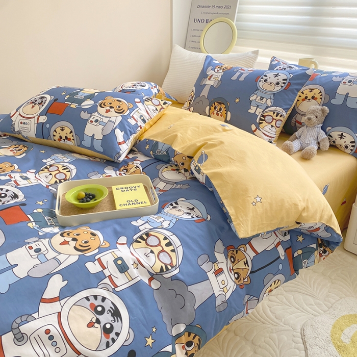 91家纺网 家纺一手货源 找家纺 麦伦 2022新款13372全棉儿童卡通系列单被套 梦之队