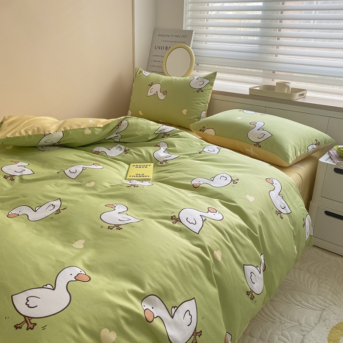 91家纺网 家纺一手货源 找家纺 麦伦 2022新款13372全棉儿童卡通系列单被套 咏鹅