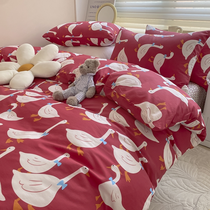 91家纺网 家纺一手货源 找家纺 麦伦 2022新款13372全棉儿童卡通系列单被套 绅士鹅