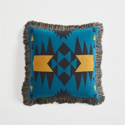 91家纺网 家纺一手货源 找家纺 暖绵绵 新款全棉罗微靠枕靠垫方枕方垫午睡靠枕套系列 普鲁士蓝