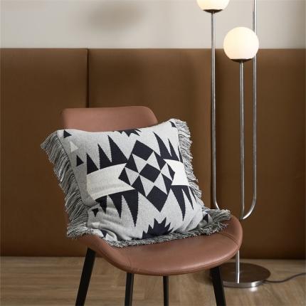 暖绵绵 新款全棉罗微靠枕靠垫方枕方垫午睡靠枕套系列 烟灰白