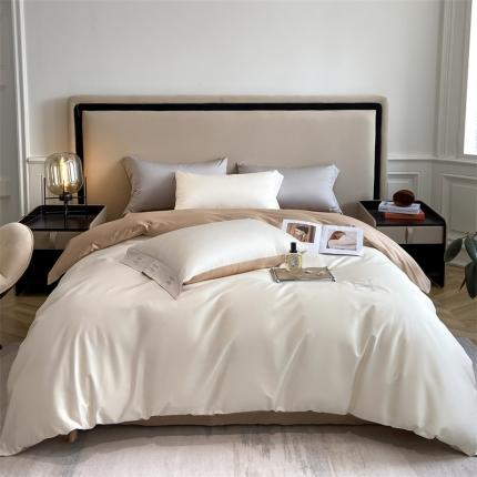 91家纺网 家纺一手货源 找家纺 798家纺 2022新款长绒棉贡缎单被套 白桃色