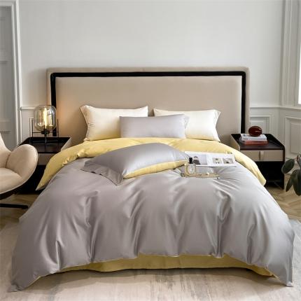 91家纺网 家纺一手货源 找家纺 798家纺 2022新款长绒棉贡缎单被套 高级灰