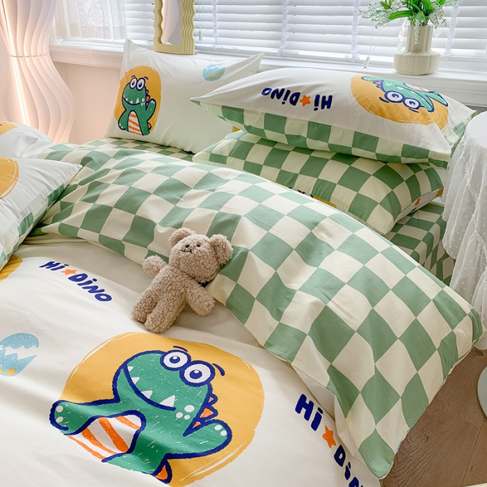 91家纺网 家纺一手货源 找家纺 澳萝拉 2023新款全棉印花四件套会员减5元 嗨迪诺