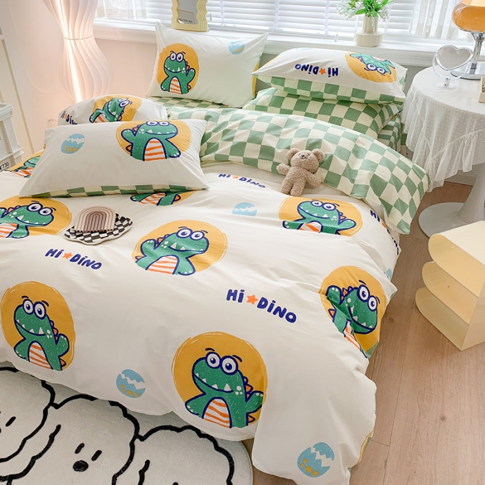 91家纺网 家纺一手货源 找家纺 澳萝拉 2023新款全棉印花四件套会员减5元 嗨迪诺