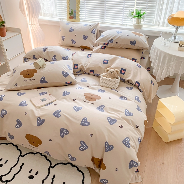 91家纺网 家纺一手货源 找家纺 澳萝拉 2023新款全棉印花四件套会员减5元 可爱多多