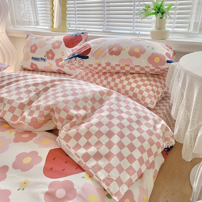 91家纺网 家纺一手货源 找家纺 澳萝拉 2023新款全棉印花四件套会员减5元 兔兔莓莓