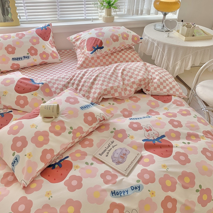 91家纺网 家纺一手货源 找家纺 澳萝拉 2023新款全棉印花四件套会员减5元 兔兔莓莓