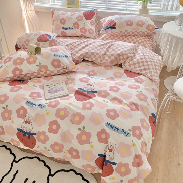 91家纺网 家纺一手货源 找家纺 澳萝拉 2023新款全棉印花四件套会员减5元 兔兔莓莓