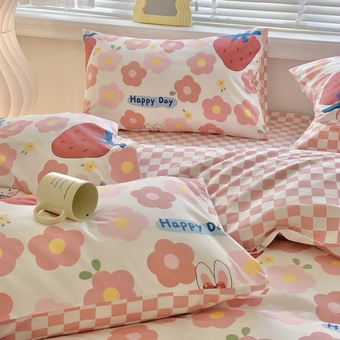 91家纺网 家纺一手货源 找家纺 澳萝拉 2023新款全棉印花四件套会员减5元 兔兔莓莓