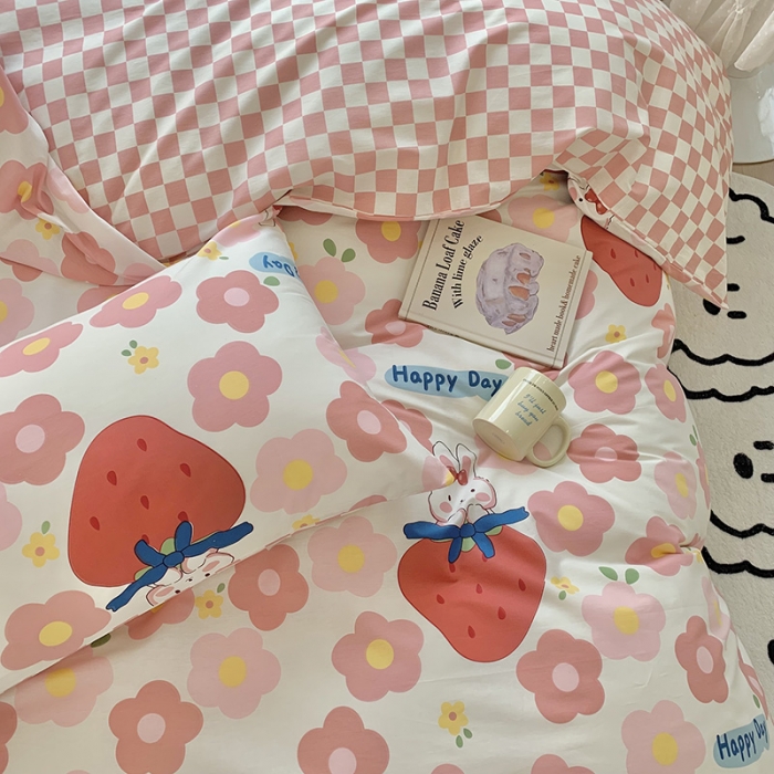 91家纺网 家纺一手货源 找家纺 澳萝拉 2023新款全棉印花四件套会员减5元 兔兔莓莓