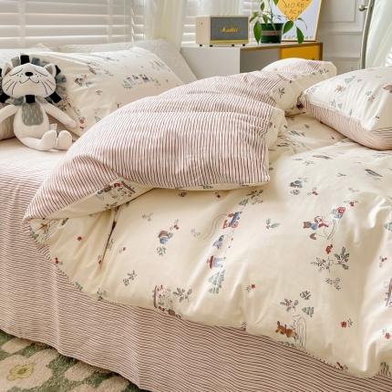 捌月 2023新款13372喷气全棉四件套繁花系列 童趣