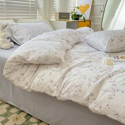 捌月 2023新款13372喷气全棉四件套繁花系列 醉清风