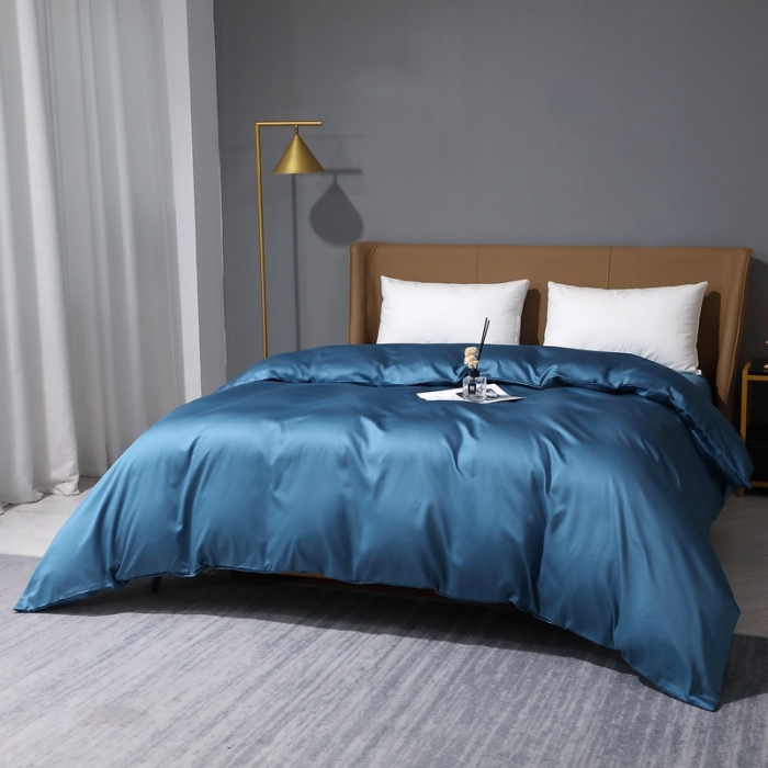 91家纺网 家纺一手货源 找家纺 总-2024全棉纯棉50支双股S贡缎长绒棉纯色多规格单品单被套单件素色被罩