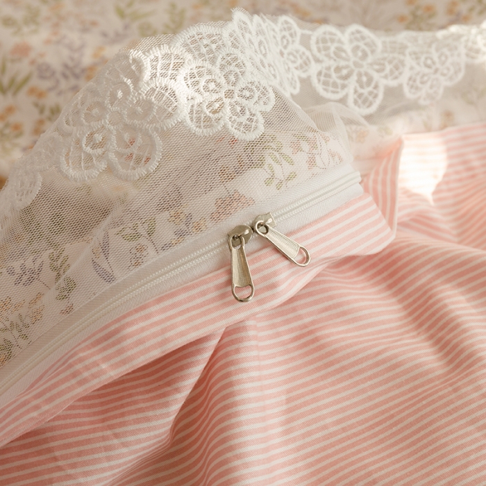 91家纺网 家纺一手货源 找家纺 千朵 2022新款全棉蕾丝花边四件套 仙蒂