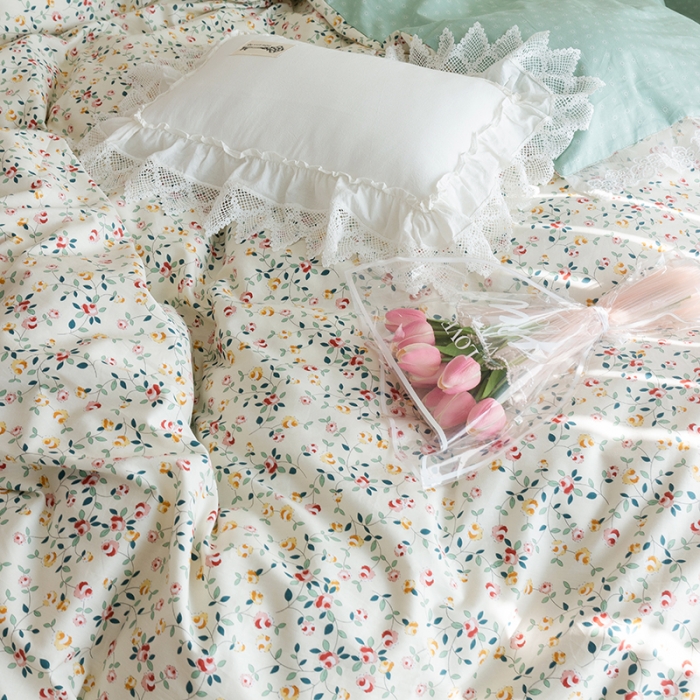 91家纺网 家纺一手货源 找家纺 千朵 2022新款全棉蕾丝花边四件套 仙媚