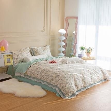 千朵 2022新款全棉蕾丝花边四件套 仙媚