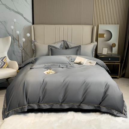 91家纺网 家纺一手货源 找家纺 榻尚 2023新品海岛棉魅系列四件套 魅-深灰