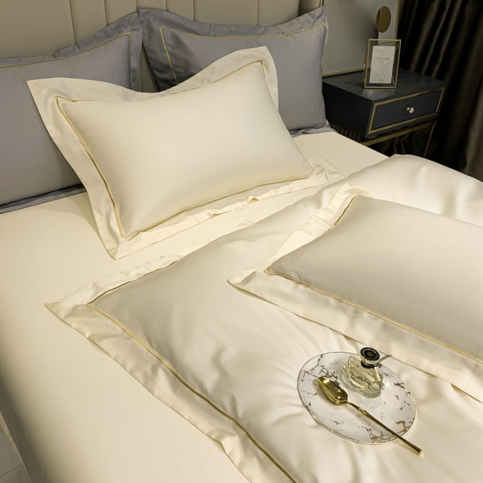 91家纺网 家纺一手货源 找家纺 榻尚 2023新品海岛棉魅系列四件套 魅-贵族白