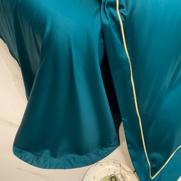 91家纺网 家纺一手货源 找家纺 榻尚 2023新品海岛棉魅系列四件套 魅-孔雀蓝