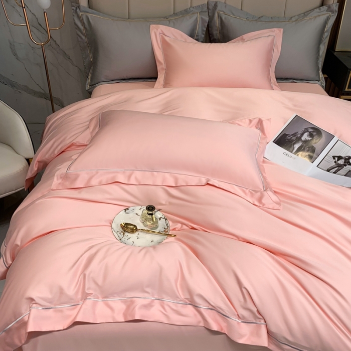 91家纺网 家纺一手货源 找家纺 榻尚 2023新品海岛棉魅系列四件套 魅-玫瑰粉