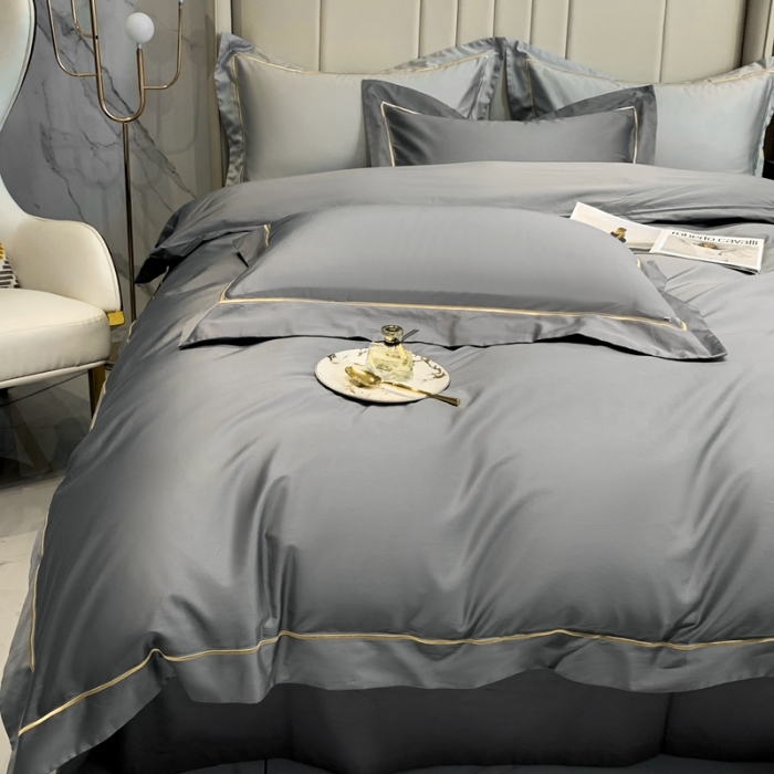 91家纺网 家纺一手货源 找家纺 榻尚 2023新品海岛棉魅系列四件套 魅-深灰