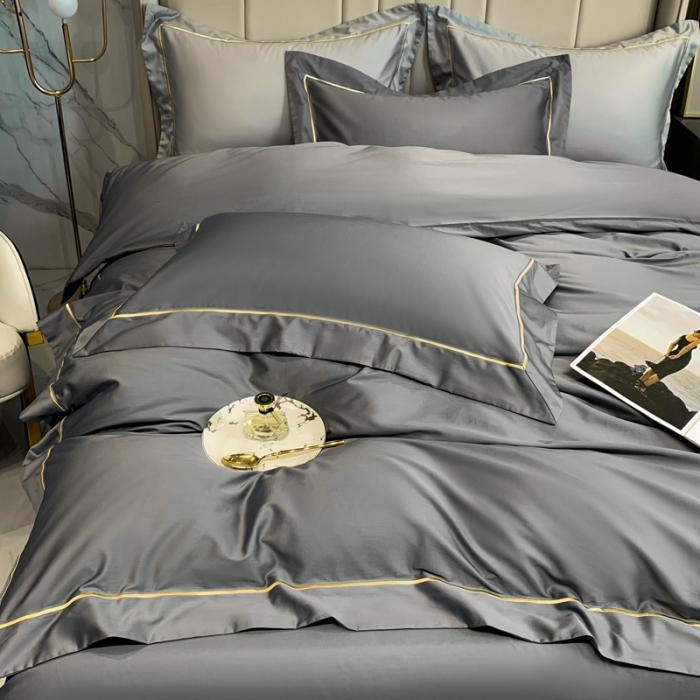 91家纺网 家纺一手货源 找家纺 榻尚 2023新品海岛棉魅系列四件套 魅-深灰