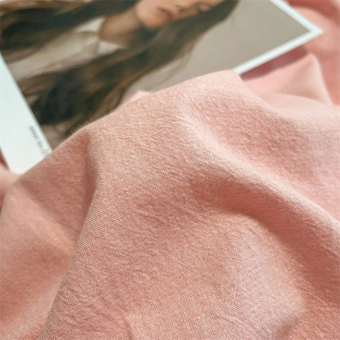 91家纺网 家纺一手货源 找家纺 眠帛家居 2022新款水洗棉贝壳绣边四件套 豆沙-灰