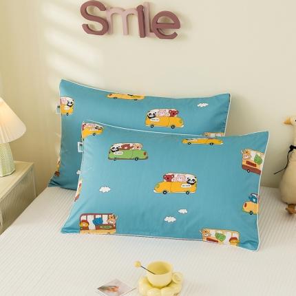 91家纺网 家纺一手货源 找家纺 良佐生活 2022新款60s全棉贡缎卡通印花枕套（单只） 动物巴士
