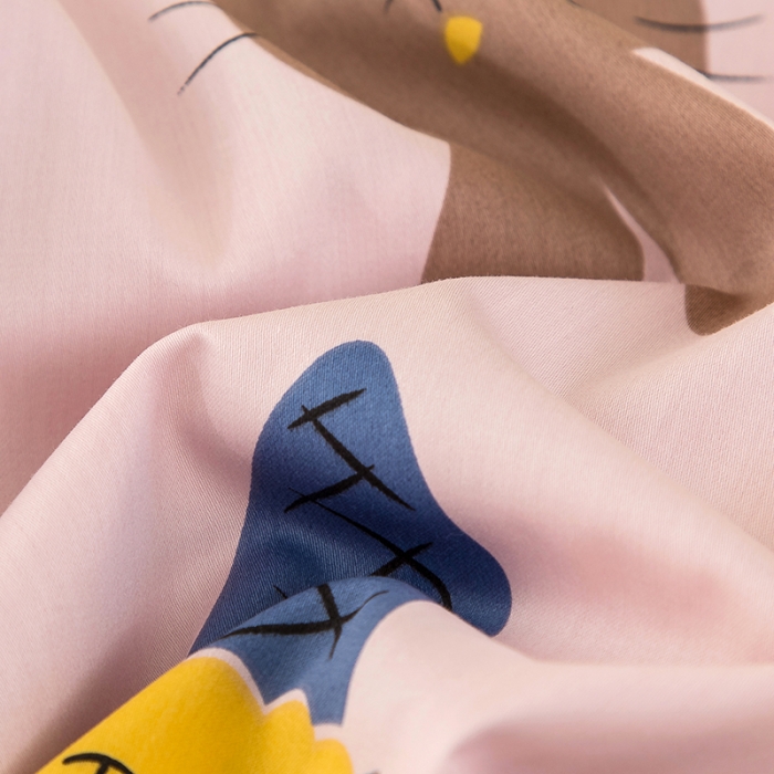 91家纺网 家纺一手货源 找家纺 良佐生活 2022新款60s全棉贡缎卡通印花枕套（单只） 萌宠冰淇淋